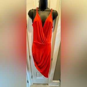 Bebe Dress in fiery orange Size Large EUC